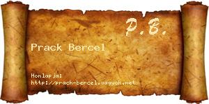 Prack Bercel névjegykártya